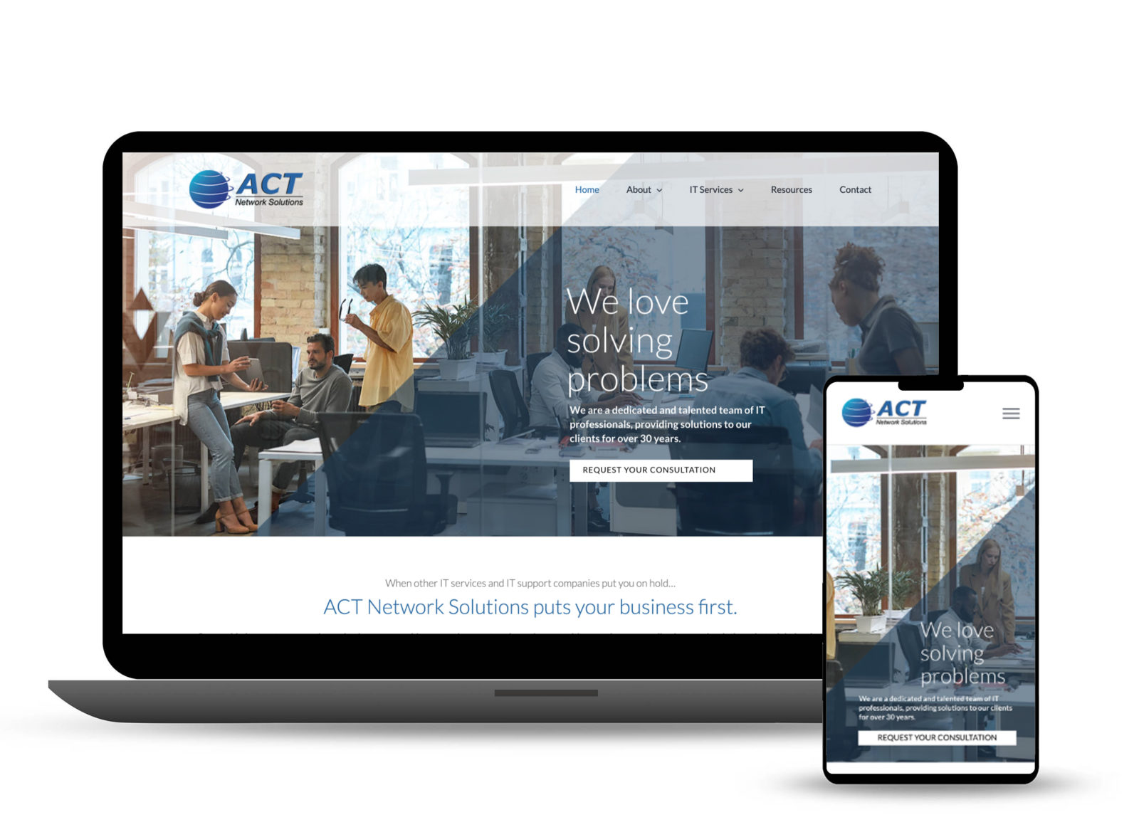 ACT Network Solutions website